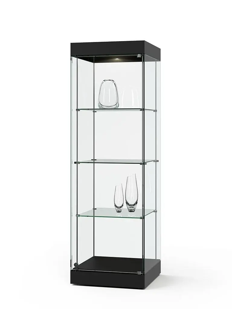 Säulenvitrine Ganzglas mit Deckel